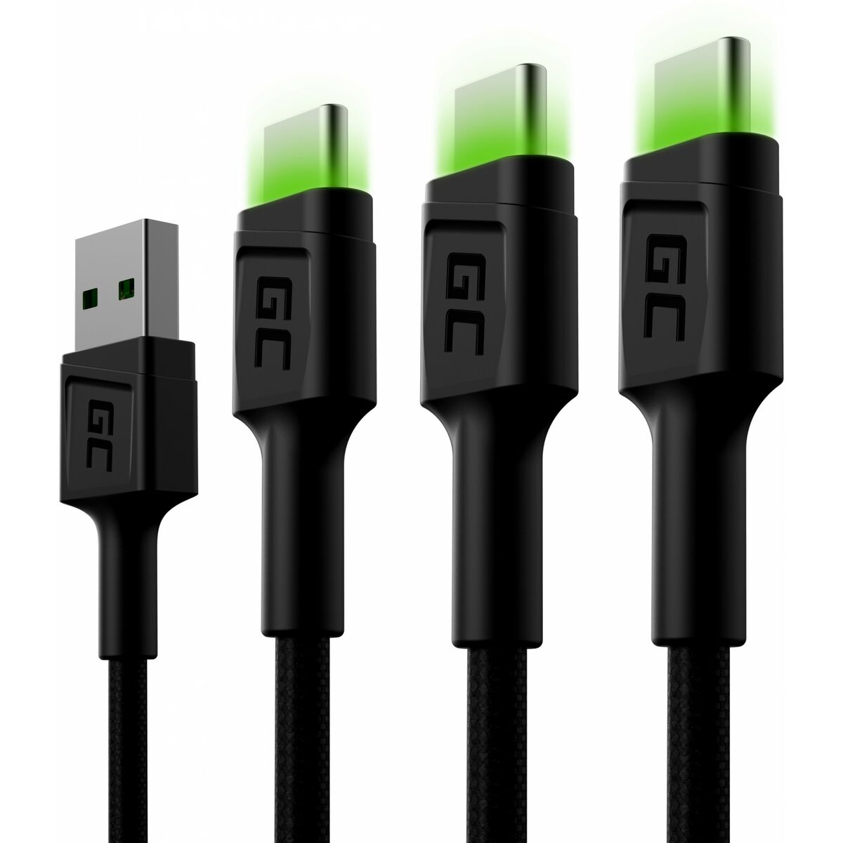USB laidas Green Cell KABGCSET03 Juoda 2 m
